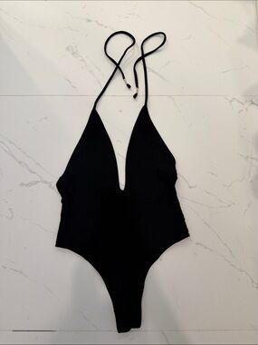 Bamba Black Halter One-Piece Swimsuit